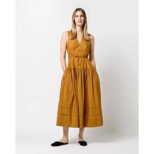 Ulla Johnson Kiran Midi Poplin Dress in Topaz 4